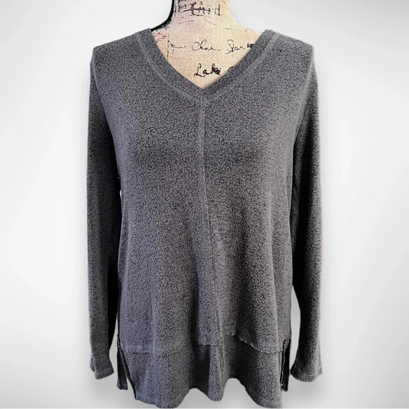 NORDSTROM RACK Women's Gray‎ V-Neck Sweater Tunic Small | EUC - Picture 1 of 12